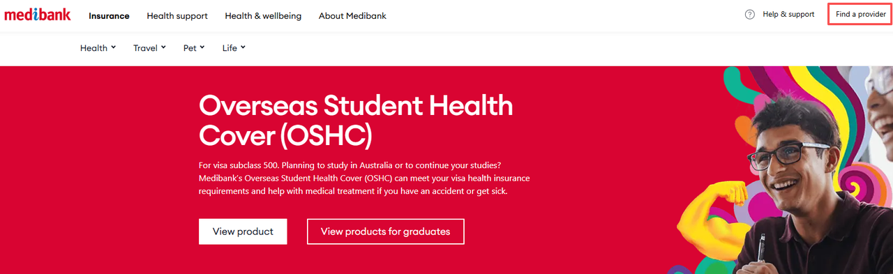 Medibank官网—合作网点查询页