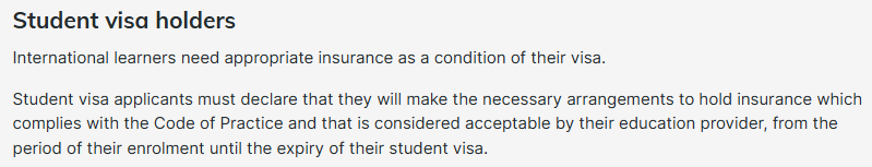 新西兰移民局对于学生签证相关保险的要求